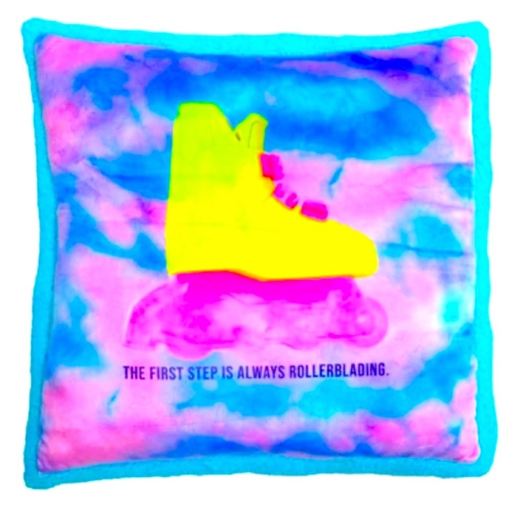 New! Barbie "The First Step is Always Rollerblading" Pillow, 22"x22"